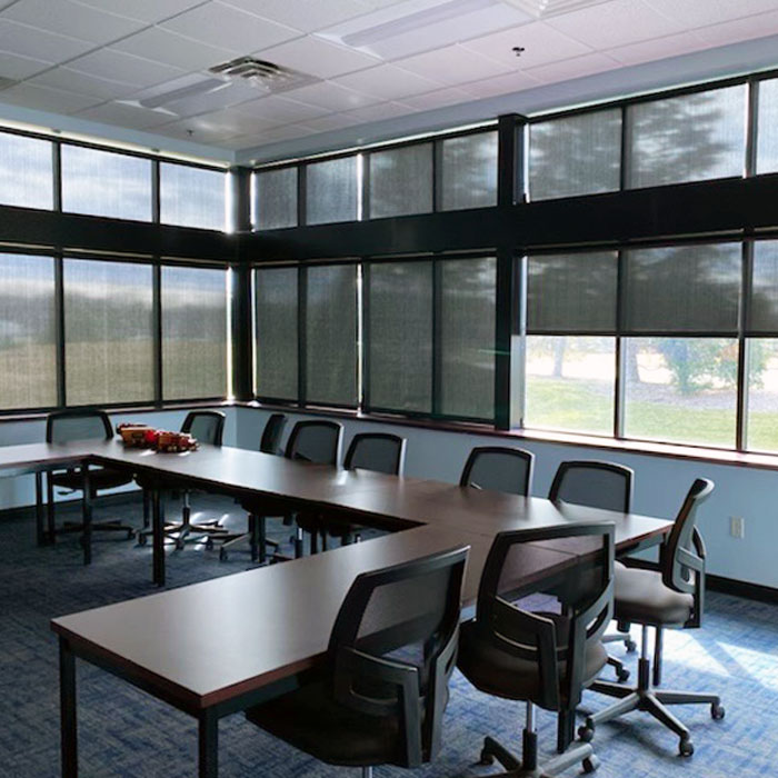 blinds in a commercial building
