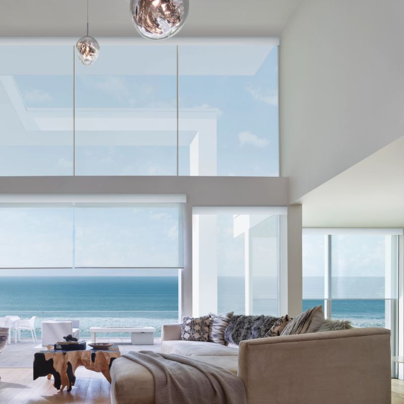 large windows over looking the ocean